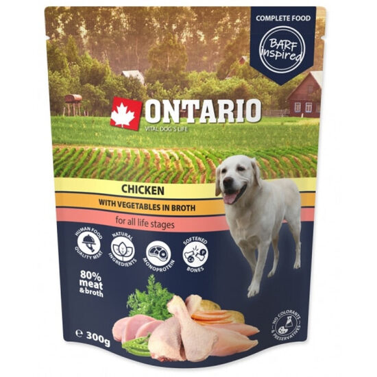 Ontario Dog Chicken with vegetables in broth, 300 gr