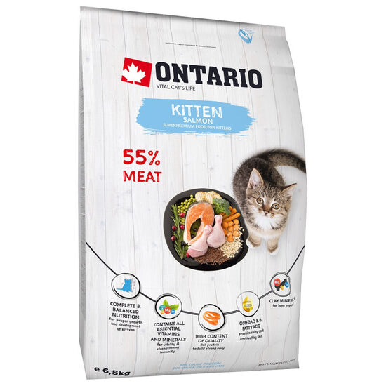 Ontario Cat Kitten Salmon, 6.5 kg