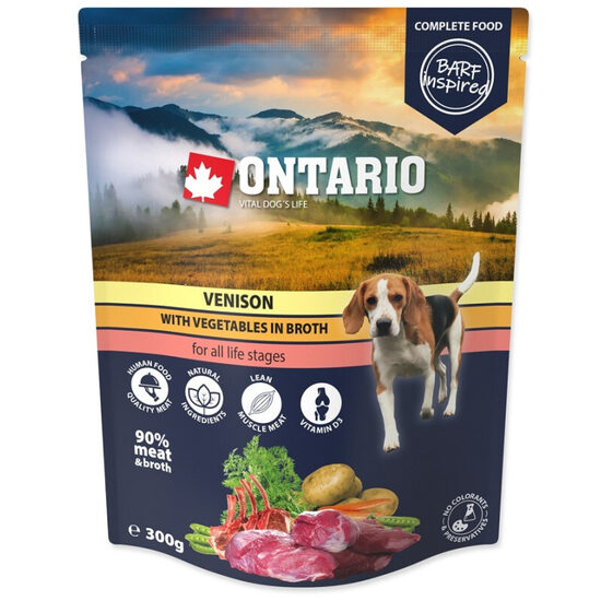 Ontario Dog Venison with vegetables in broth, 300 gr