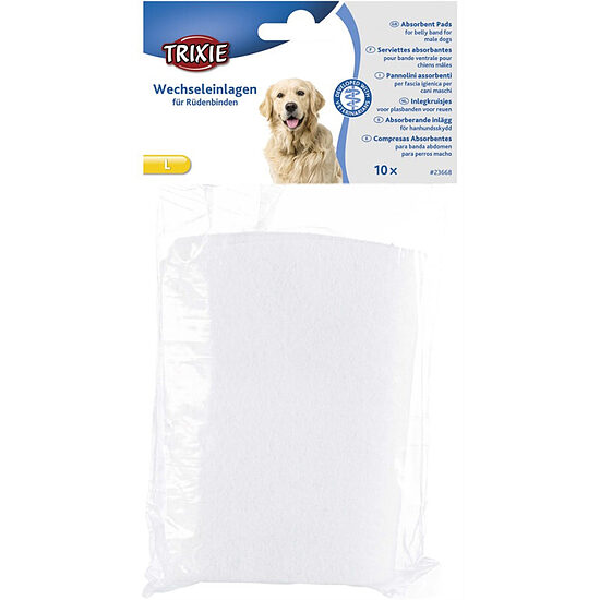 Biksīšu ieliktnīši suņiem - Trixie Pads for belly band for male dogs, L, 10 gab.