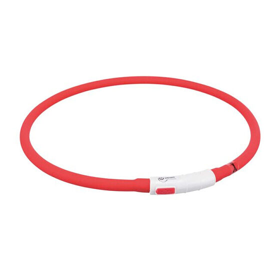 Mirgojoša kaklasiksna suņiem – Trixie Flash light ring USB, silicone, XS–XL: 70 cm/ø 10 mm