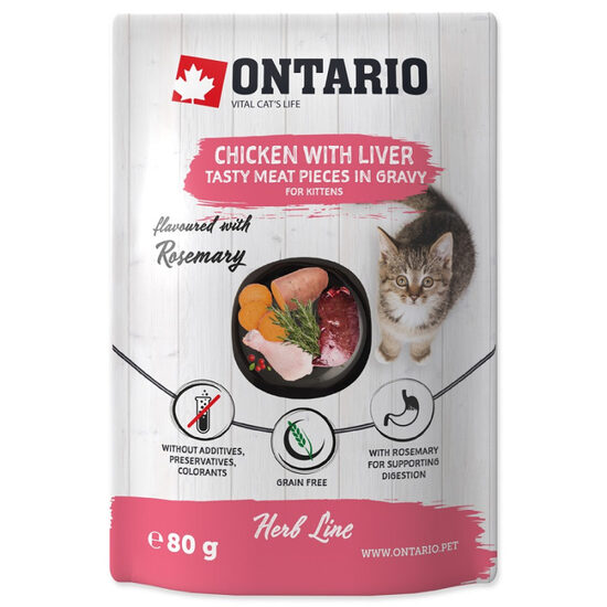 Ontario Herb Kitten Chicken with Liver, Sweet Potatoes, Rice and Rosemary, 80g