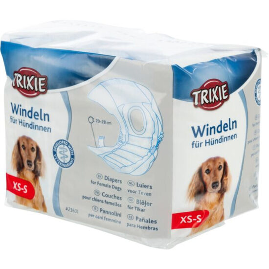 TRIXIE Diapers for Female Dogs, XS–S: 20–28 cm, 12 gab. - autiņbiksītes kucēm