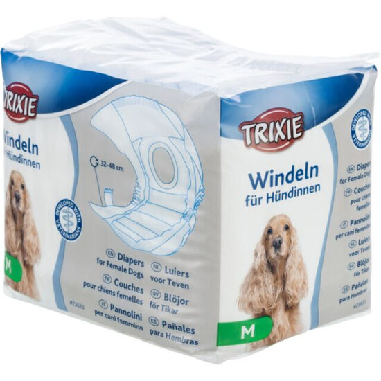 TRIXIE Diapers for Female Dogs, M: 32–48 cm, 12 gab. - autiņbiksītes kucēm