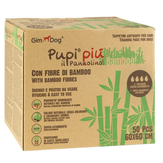  Gim Dog TRAINING PADS PUPI PIU BAMBOO 60x90cm 50gab