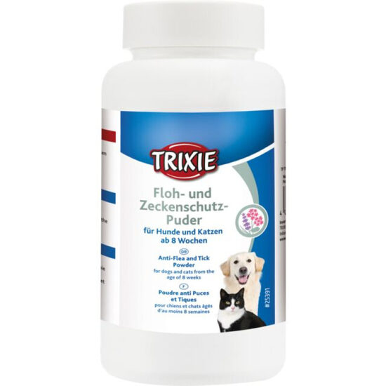 Trixie Flea and tick protection powder, 150 g - pulveris pret blusām un ērcēm suņiem un kaķiem no 8 nedēļu vecuma