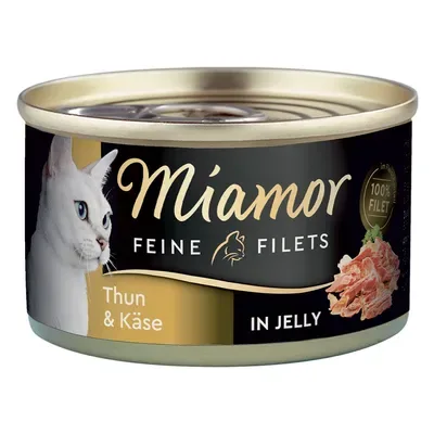 MIAMOR Feine Fillets Thun&Kase in Jelly 100g - konservi kaķiem ar tunci un sieru