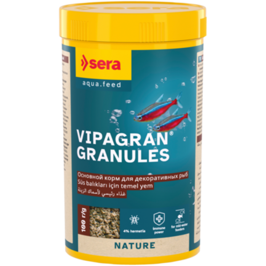 Sera Vipagran, 250ml (75g) - pamatbarība visām zivīm, kurām mute ir orientēta uz priekšu