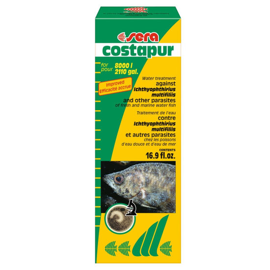 Sera Costapur F 500ml - līdzeklis pret ihtioftiriozes un citiem ādas parazītiem 