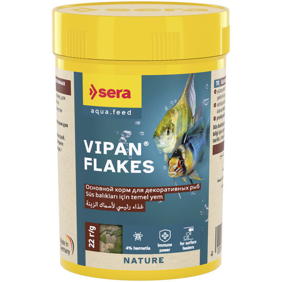 Sera Vipan Nature 100ml (22g) - pārslveidīga barība dekoratīvajām zivīm