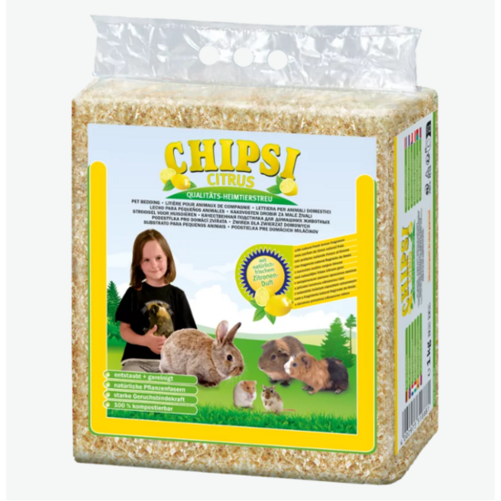 Chipsi Classic citrus 15l/1kg - koka skaidu pakaiši ar citronu aromātu