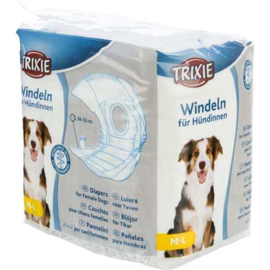 TRIXIE Diapers for Female Dogs, M–L: 36–52 cm, 12 gab.