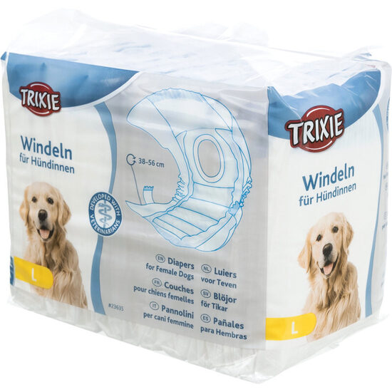  TRIXIE Diapers for Female Dogs, L: 38–56 cm, 12 gab. - autiņbiksītes kucēm