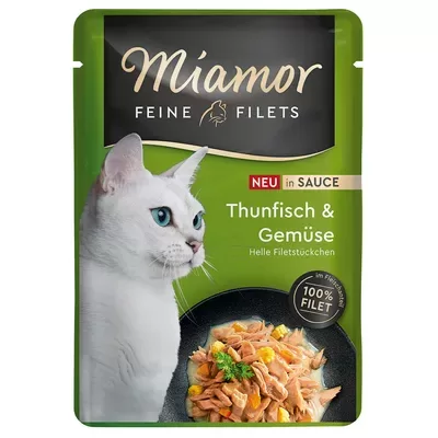 MIAMOR Feine Fillets Pouch Thunfisch&Gemuse in sauce 100g (tuncis un dārzeņiem mērcē)
