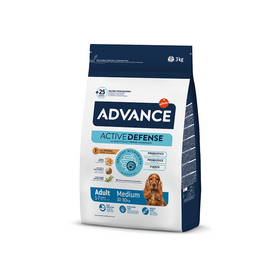 ADVANCE DOG MEDIUM ADULT 3KG - sausā barība vidējas šķirnes pieaugušiem suņiem (vista un rīsi)