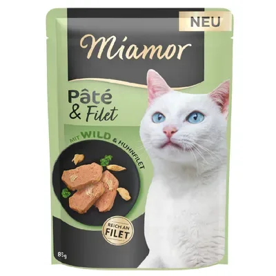MIAMOR Pate&Filet mit Wild&Huhnfilet 85g - pastēte kaķiem ar medījuma gaļu un vistas fileju