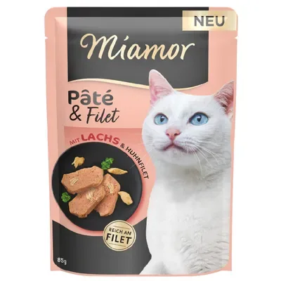 MIAMOR Pate&Filet mit Lachs&Huhnfilet 85g - pastēte kaķiem ar lasi un vistas fileju