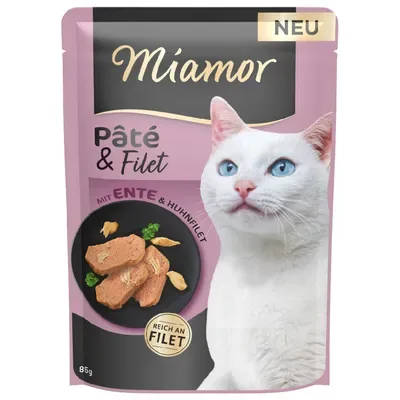 MIAMOR Pate&Filet mit Ente&Huhnfilet 85g - pastēte kaķiem ar pīles gaļu un vistas fileju