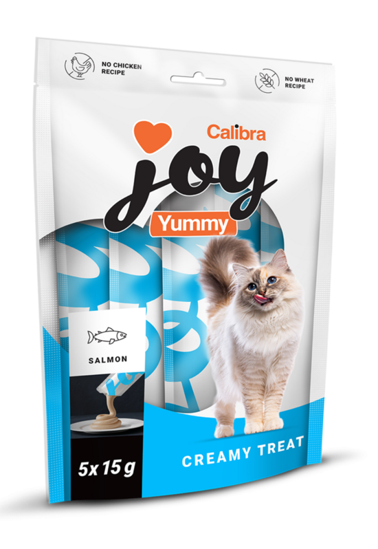 Calibra Joy Cat Yummy Salmon Treat 5x15 g - krēmīga, nolaižama pasta kaķiem ar lasi