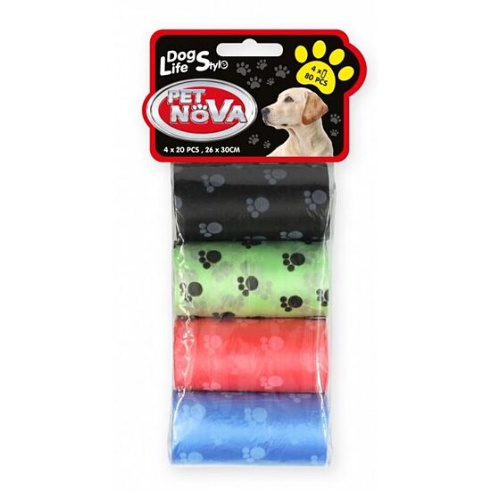 PET NOVA hygienic bags  4x20pcs - maisiņi dzīvnieku ekskrementu savākšanai 