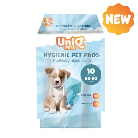 UNIQ PETS HYGIENIC PET PADS  60x60cm 10pcs - absorbējošie paladziņi 10gb.