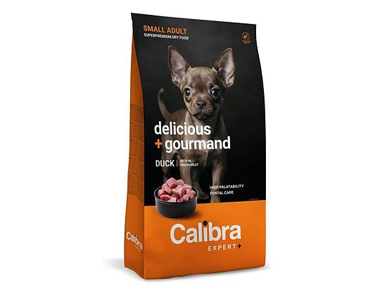 Calibra Dog EXPERT+ Adult Small Delicious & Gourmand 1,5 kg - sausā barība ar pīli mazo un ļoti mazo šķirņu suņiem