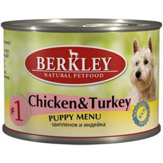 Berkley Puppy #1 Chicken&Turkey 200g - konservi kucēniem ar vistu un tītaru