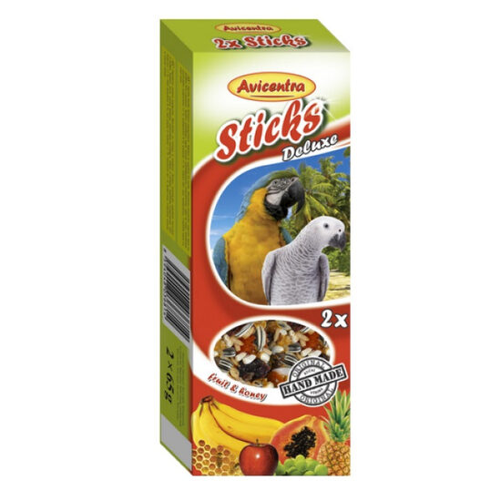 AVICENTRA Deluxe Sticks fruit&honey for big parrots 2*65g