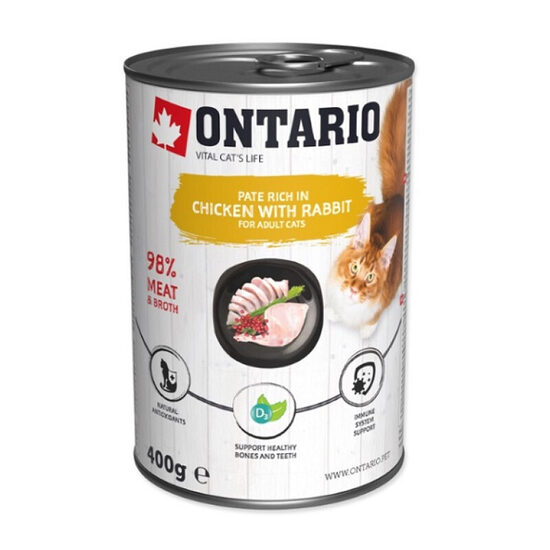 Ontario Cat Pate Chicken with Rabbit flavoured with Cranberries 400g