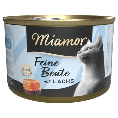 MIAMOR Feine Beute Lachs 185g - konservi ar lasi pieaugušiem kaķiem