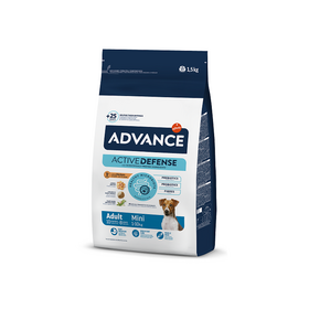 Advance Dog Mini Adult 1,5kg - pilnvērtīga augstās kvalitātes sausā barība mazo šķirņu pieaugušiem suņiem.  Ar vistu un rīsiem