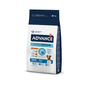 Advance Dog Mini Adult 7kg - pilnvērtīga augstās kvalitātes sausā barība mazo šķirņu pieaugušiem suņiem.  Ar vistu un rīsiem