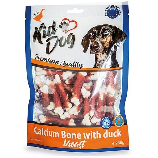 KIDDOG Calcium Bone With Duck Breast 250g — лакомство для собак из утиного мяса