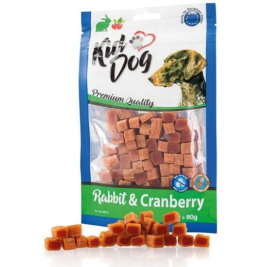 KIDDOG Trainer Go Rabbit & Cranberry 80g — лакомство для собак с кроликом и клюквой