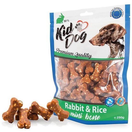 KIDDOG Rabbit&Rice Mini Bones 250g — косточки из кроличьего мяса и риса
