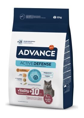 ADVANCE CAT STERILIZED SENIOR 10+ - sausa barība sterilizētiem kaķiem no 10 gadu vecuma (ar vistas gaļu un miežiem)