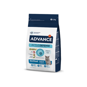 ADVANCE CAT STERILIZED TURKEY 1.5KG - sausā barība sterilizētiem kaķiem. Ar tītara gaļu un miežiem.