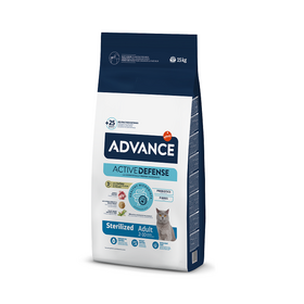 ADVANCE CAT STERILIZED TURKEY 15KG - sausā barība sterilizētiem kaķiem. Ar tītara gaļu un miežiem.