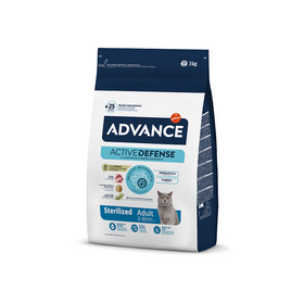 ADVANCE CAT STERILIZED TURKEY 3KG - sausā barība sterilizētiem kaķiem. Ar tītara gaļu un miežiem.