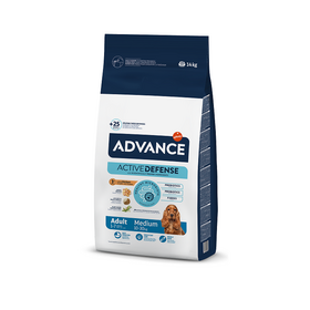 ADVANCE DOG MEDIUM ADULT 14KG - sausā barība vidējas šķirnes pieaugušiem suņiem (vista un rīsi)