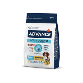 Advance Dog puppy sensitive 3kg- sausā barība visu šķirņu kucēniem ar jūtīgo gremošanas sistēmu. Ar lasi un rīsiem.
