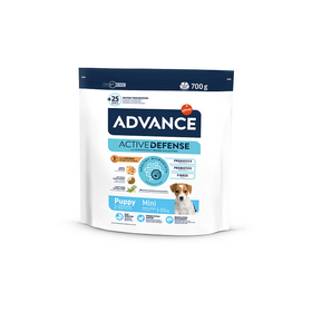 ADVANCE MINI PUPPY PROTECT 700g - sausā barība mazo šķirņu kucēniem, grūsnām vai barojošām kucēm. Ar vistu un rīsiem.