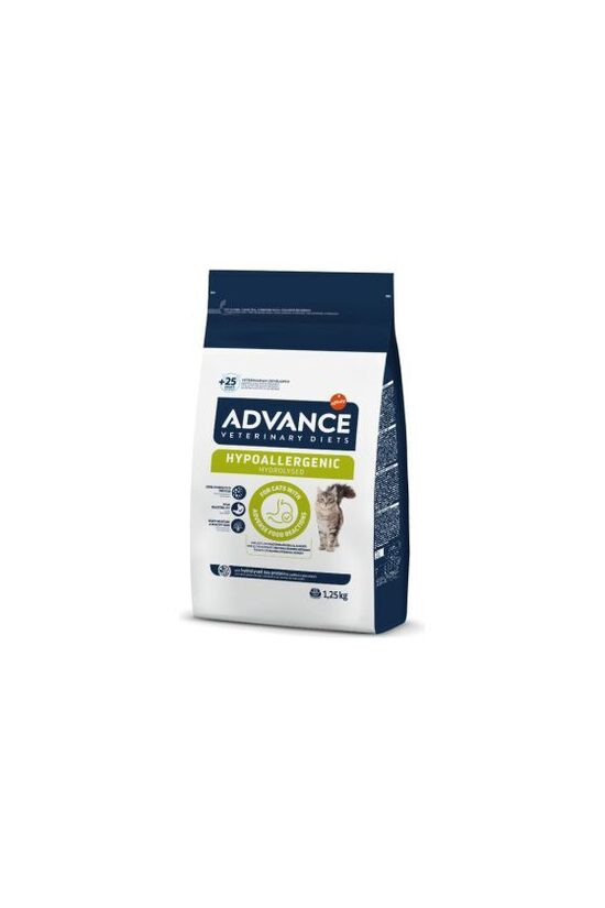 ADVANCE VETERINARY DIETS CAT HYPOALLERGENIC 1.25KG - diētiska  barība pieaugušiem kaķiem ar  barības vielu nepanesību