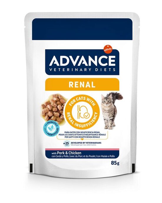 ADVANCE VETERINARY DIETS CAT RENAL 85G - diētiska barība kaķiem ar nieru problēmam