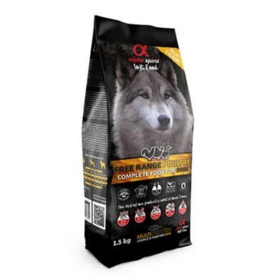 ALPHA SPIRIT FREE RANGE POULTRY 12kg - bezgraudu pusmitrā barība suņiem