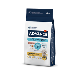 Advance dog mini adult Sensitive care 7kg -  sausā barība mazo šķirņu pieaugušiem suņiem ar jutīgu gremošanas sistēmu