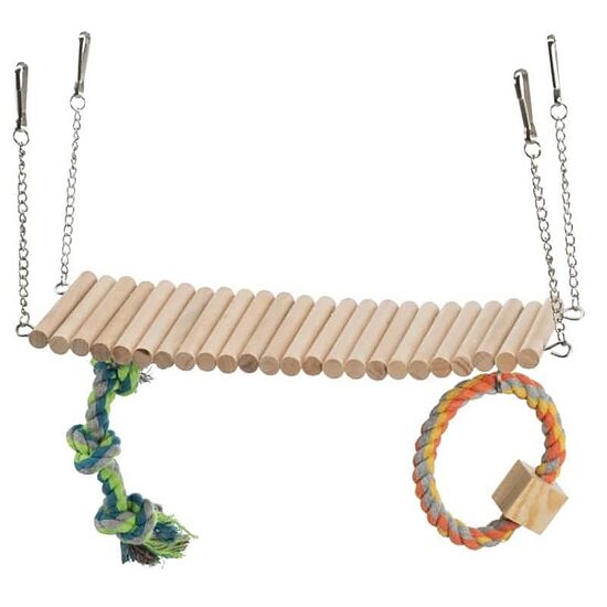 Rotaļu tilts grauzējiem Trixie Suspension bridge with rope and toy, 29×25×9cm