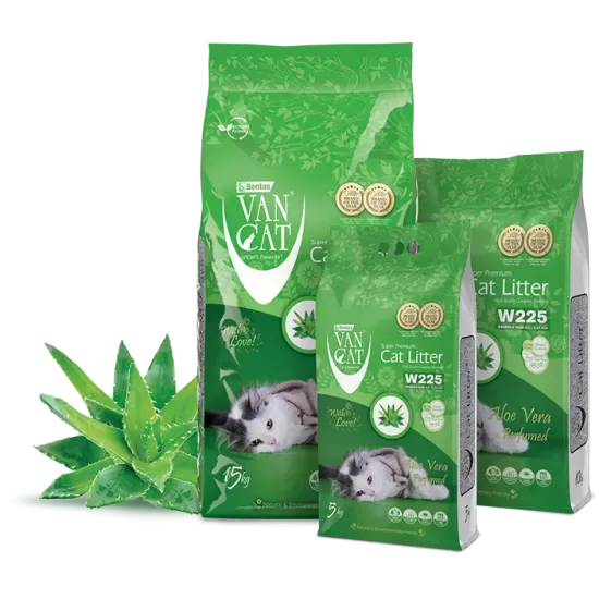 Van Cat Aloe Vera 15kg cementējošās smiltis kaķu tualetei ar alvejas aromātu