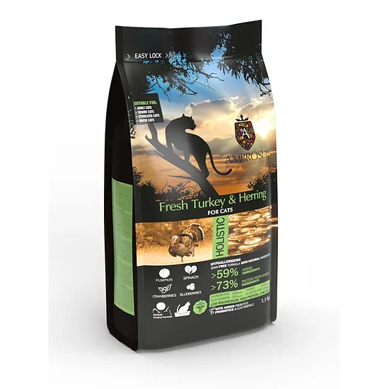 Ambrosia Grain-Free Sterilized Cat Fresh Turkey & Herring 5kg