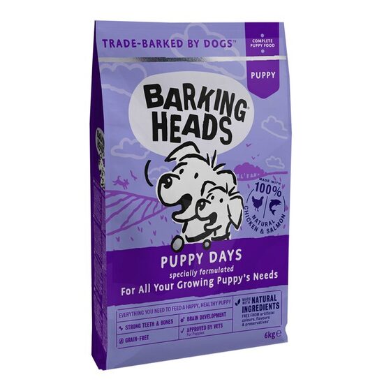 BARKING HEADS Puppy Days Turkey 6kg - pilnvērtīga barība visu šķirņu kucēniem ar tītaru